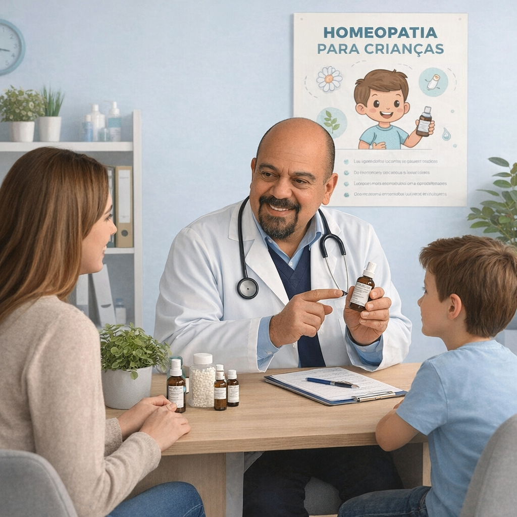Dr. Heitor Oliveira em atendimento pediátrico no consultório de Piracicaba